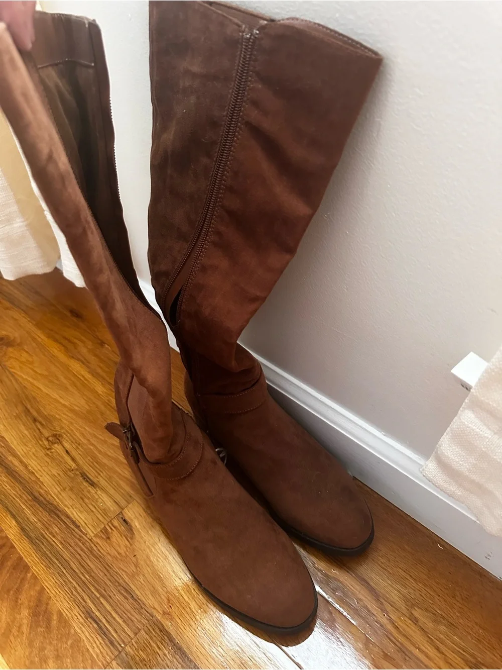 American Eagle Outfitters Faux Brown Suede Knee High Boots NWT Size 7.5